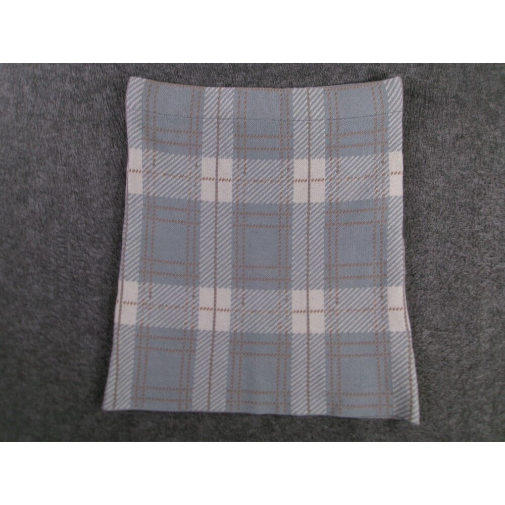 Love Tree Skirt Women Medium Blue Gray Plaid Preppy Causal Academia Retro